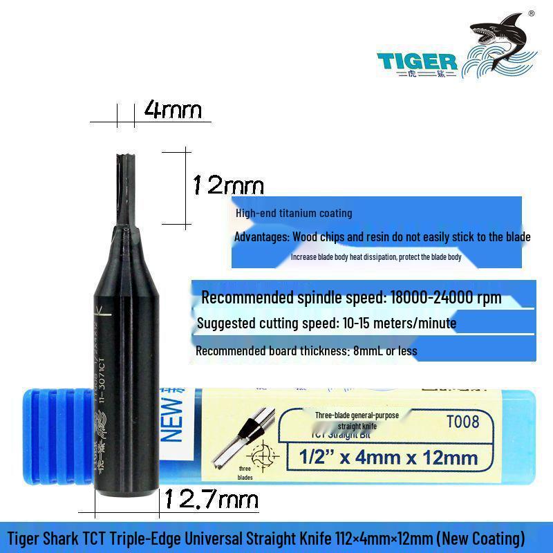 

Тигровая Акула TCT Трехзубая Универсальная Прямая Фреза Деревообработка ЧПУ Пазование и Резка Фреза