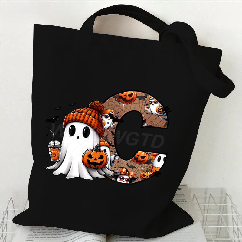 26 Letters Personalized Printing Trend Handbag Commuter Shoulder Bag Canvas Bag