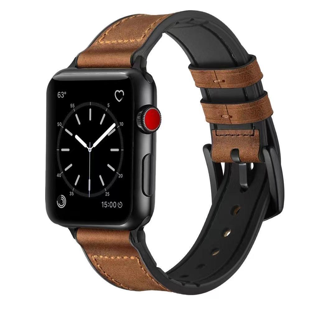 Compatible Silicone Leather Straps for Apple Watch Series 3-8