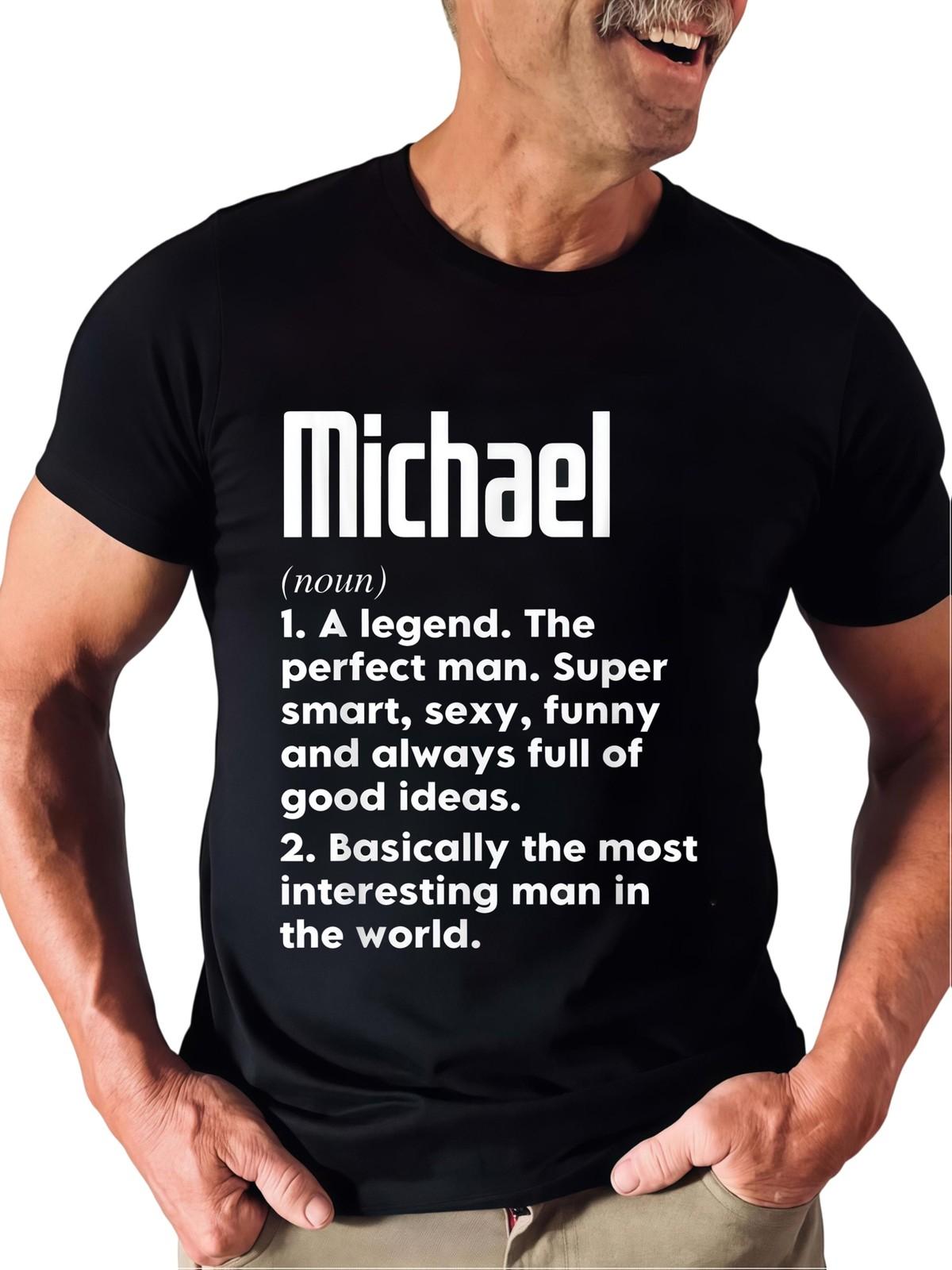 Men s Plus-Size Michael Name Humor T-Shirt (0XL-5XL) - Funny Dictionary Defini XXL