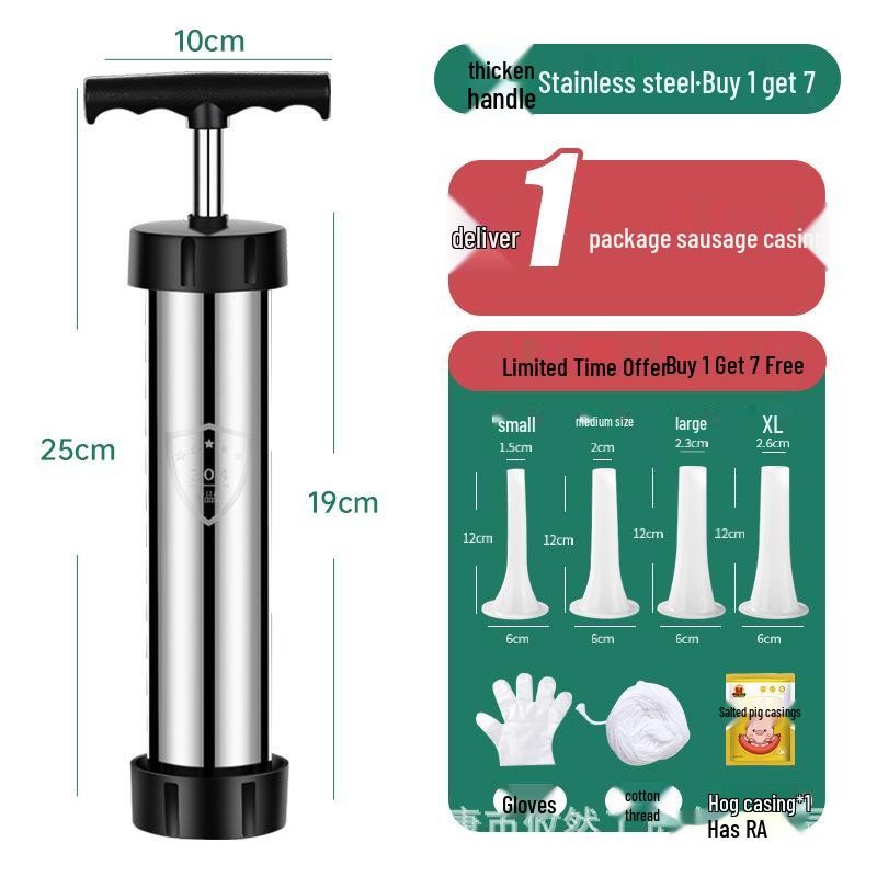 Bacon Manual Sausage Stuffer - Home Sausage Maker & Filling Tool