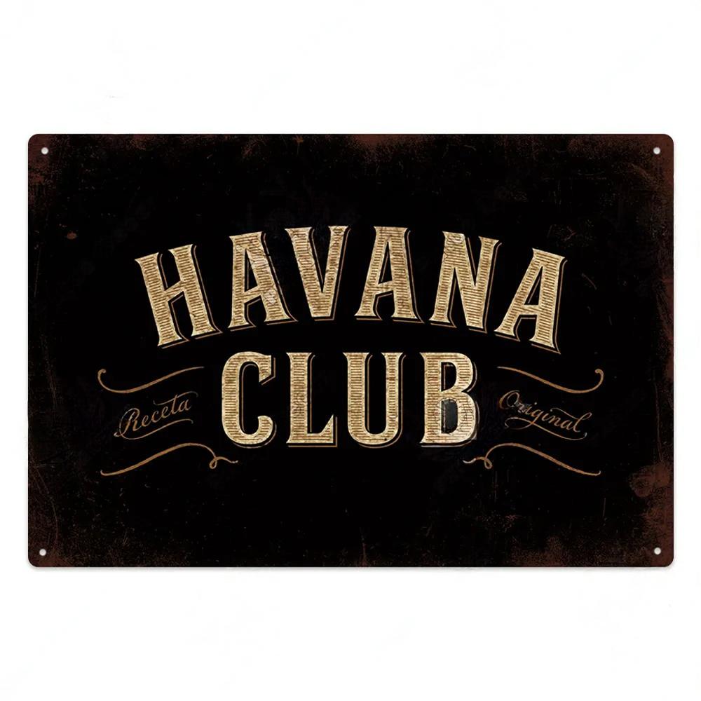 Havana Rum Vintage Tin Signs Metal Posters Decor Retro Plaque Stickers for Pub Club Man