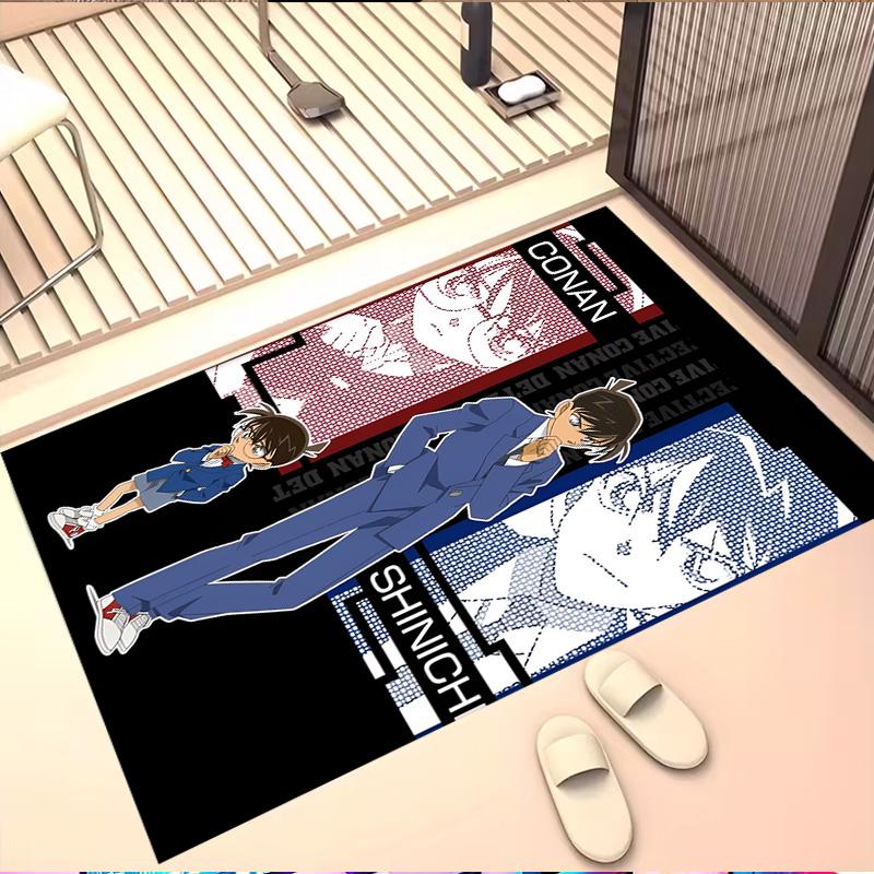 Detective Conan Print Rug, Washable Floor Carpet, For Entryway Dorm Laundry Room Office Study, Home Decor Birthday Christmas Gift