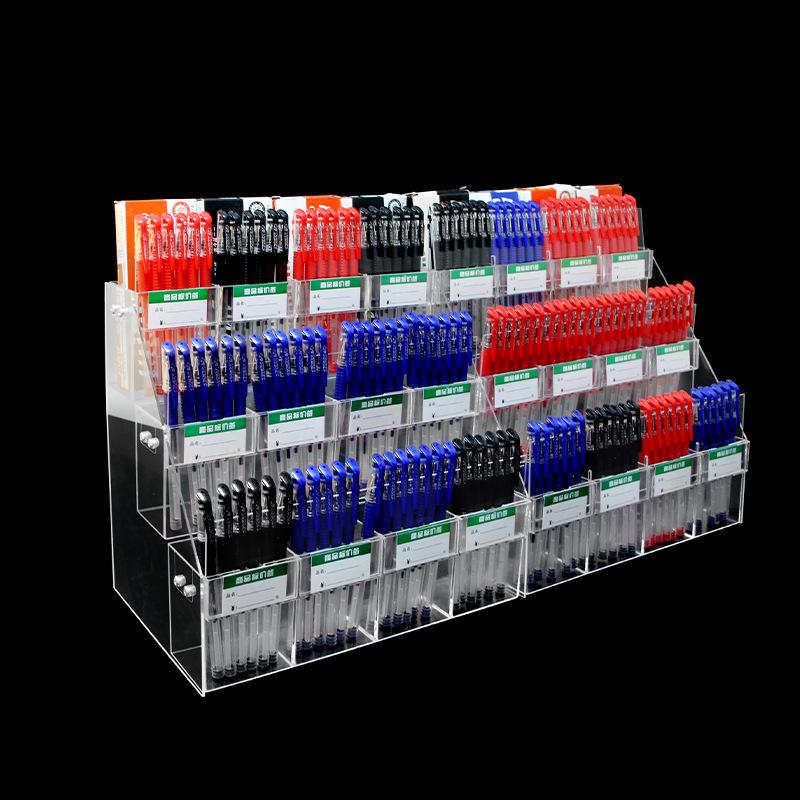 Acrylic Price Tag Display & Pen Holder Stand for Stationery Stores