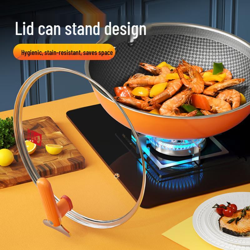 Kangbuer 5th Gen 32cm Non-stick Honeycomb Stainless Steel Wok