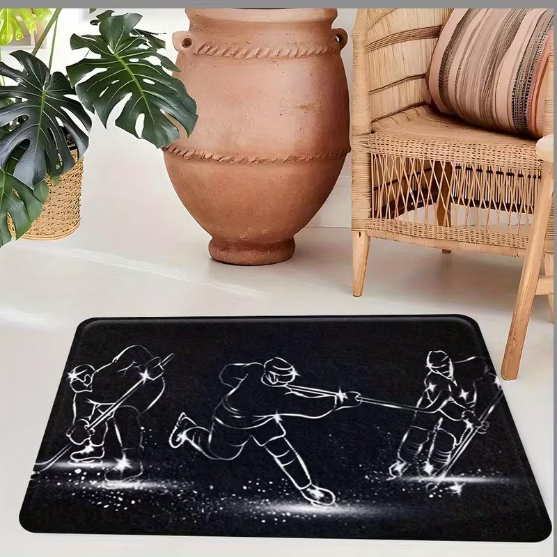 Ice Hockey Themed Anti Slip Mats Are Living Rooms Bedrooms Game Rooms and Dormitory Decoration Designs Room Decoration Carpets
