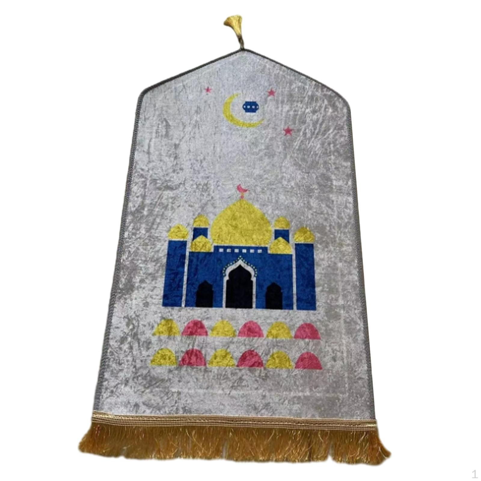 

Prayer Mat with Tassels Worship Decoration Velvet 50cmx90cm Rug