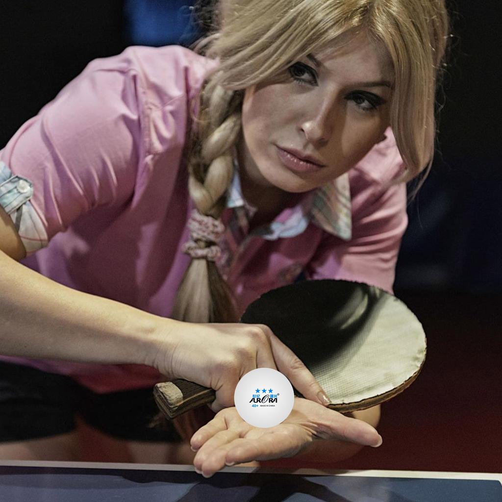 Pachet de 10 Minge de Tenis de Masă 40mm Minge de Pingpong din Plastic pentru Petrecere Familie Școală Joc în Aer Liber Începător Adult și Atleți