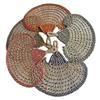 Bohemian Hand-woven Straw Fan Vintage Cattail Fan Hand Cranked Fan Summer Cooling Fan  Outdoor