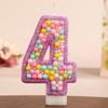 Colorful Ocean Ball Birthday Candle with Purple Edge - Creative Party Decoration