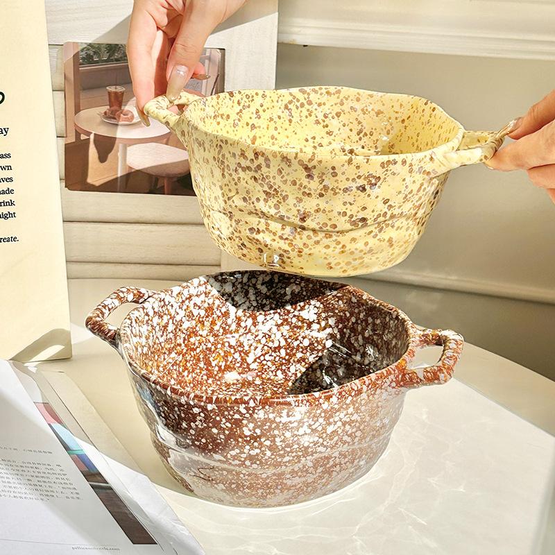 Ins spritzende Tinte binaural Suppenschüssel groß Instant-Nudelschüssel große Kapazität Malatang-Schüssel Studentenwohnheim Schneckennudel-Schüssel Suppenschale