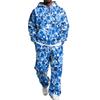 Men's Layer 2 Piece Hoodie and Cargo Pants Set with Elastic Waistband for Casual Wear