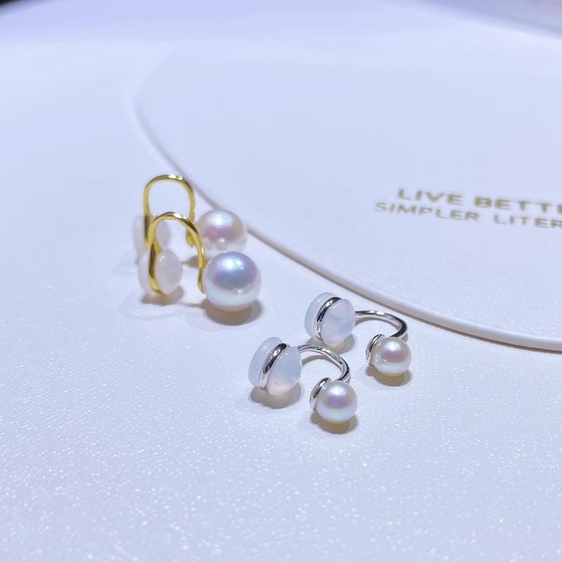 Zhuji Non-Pierced U-Shaped Ear Clips with Freshwater Pearls - Painless, Fashionable Earrings for Women