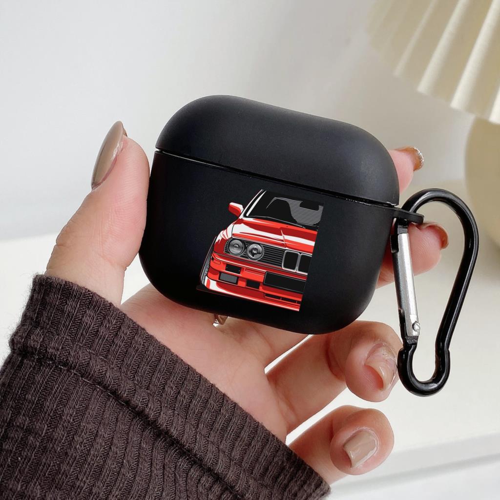 Japan JDM Sports Car Earphone Case for Apple Airpods 1 2 3 Pro 2 Bluetooth Headset Cases for Air Pods Earphone Box Black Cover