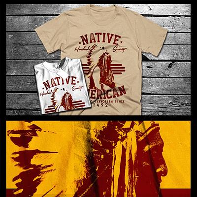 T-Shirt der amerikanischen Ureinwohner Amerikanischer Indianer Indigener Krieger Stolz Kopfschmuck