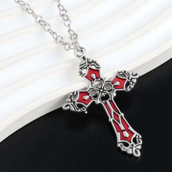 Gothic Retro Necklace Alloy Vintage Pendant Necklace Engraved Floral Necklace Unisex Jewelry for Men Women Party Gatherings