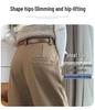 2026 Autumn/Winter Velvet High-Waisted Woolen Wide-Leg Floor-Length Pants for Women