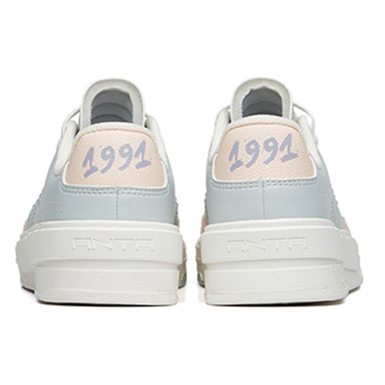 Anta Durable Non-Slip Low-Top Skate Shoes Women Sneakers White Green Blue 922218002-4