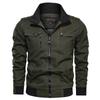 Men S Casual Solid Stand Collar Zip Up Plus Size Jacket