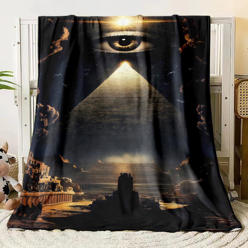 The Eye of The Demon Flannel Thin Blanket Soft Warm Blanket for Bedroom Living Room Bed Travel Camping Picnic Gift Customizable