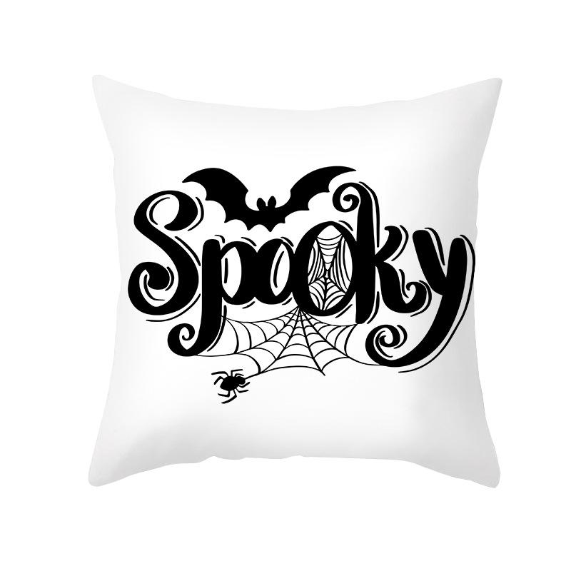 New Nordic Halloween Throw Pillow Cover Black Letter Print Sofa Cushion Cover Cushion Cover Home