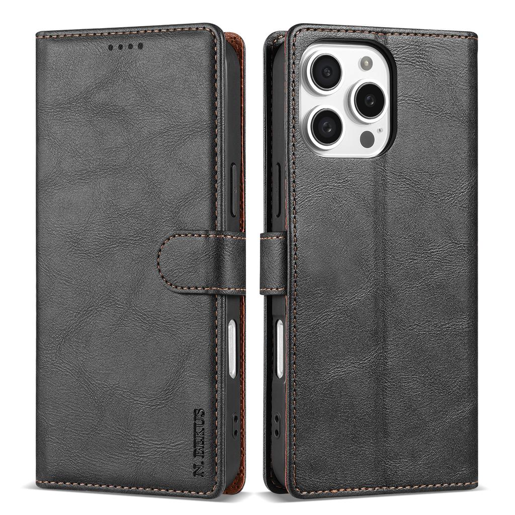 Luxury Business Wallet Leather Case For iPhone 17 16 15 14 13 12 11 Pro Max 15 Plus SE3 Magnetic Flip Cash With Card Slots Cover