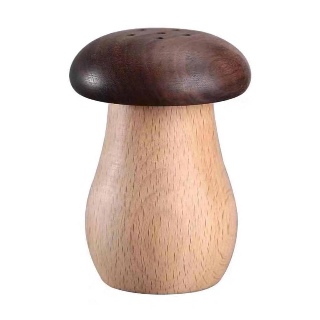 Bee Toothpick Holder: Creative Solid Wood Decorative Desktop Ornament with Cute Mushroom Design