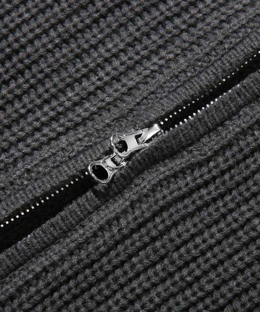 TRILLION Felpa Lavorata a Maglia con Cappuccio e Zip, Spazzolata Lavabile (Carbone)