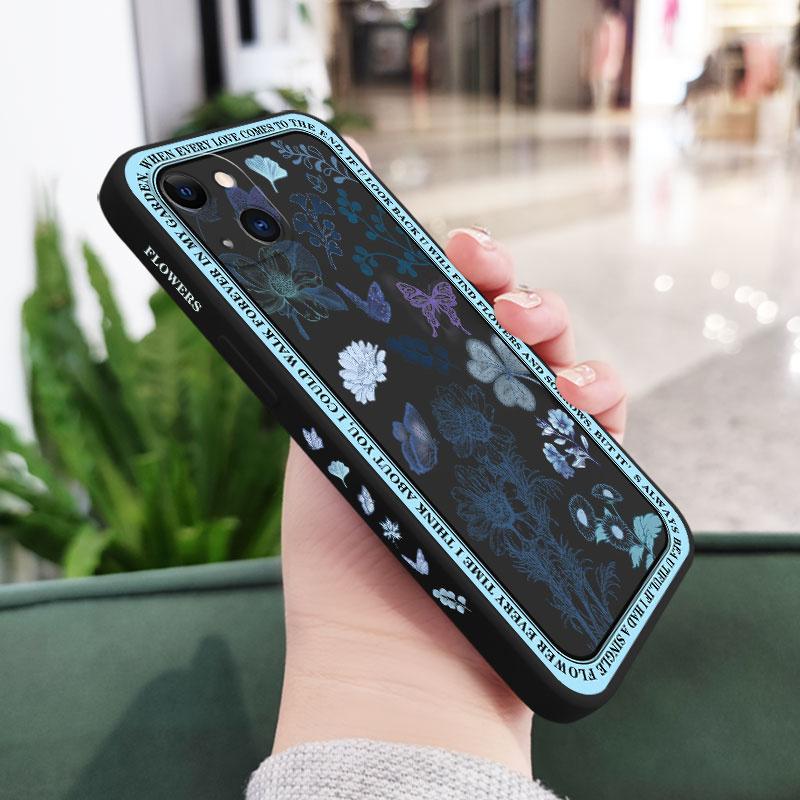 

Vintage Flowers Phone Case For iPhone 16 15 14 13 12 11 Pro Max Mini X XR XS MAX Plus Cover iPhone 16 Pro
