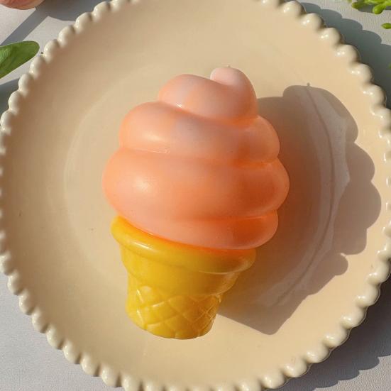 Jellyfish Squeeze Toy Transparent Lemon Toy Stress Relief Ice Cream Anxiety Soft Clear Cube Sensory for Kids Adults