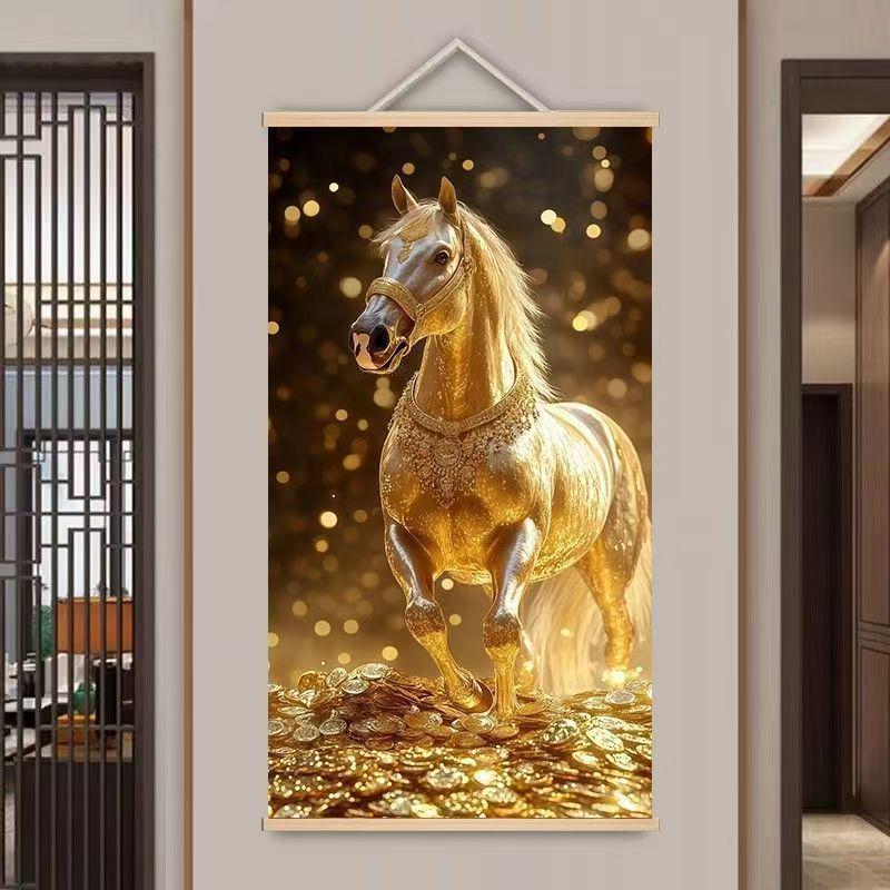 Purple Energy of the East: Auspicious Success Painting for Living Room, Entryway, Office, or TV Wall