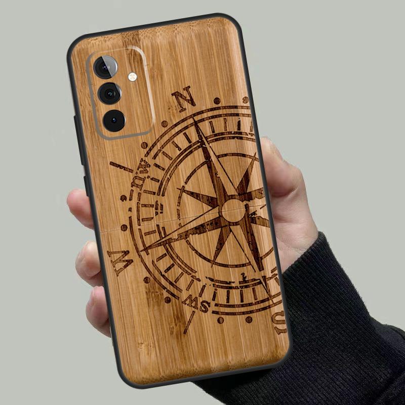 Natural Bamboo Wood Animal Print Case For Samsung Galaxy A56 A36 A16 A33 A13 A23 A52 A32 A12 A54 A34 A14 A53 A15 A35 A55 A17