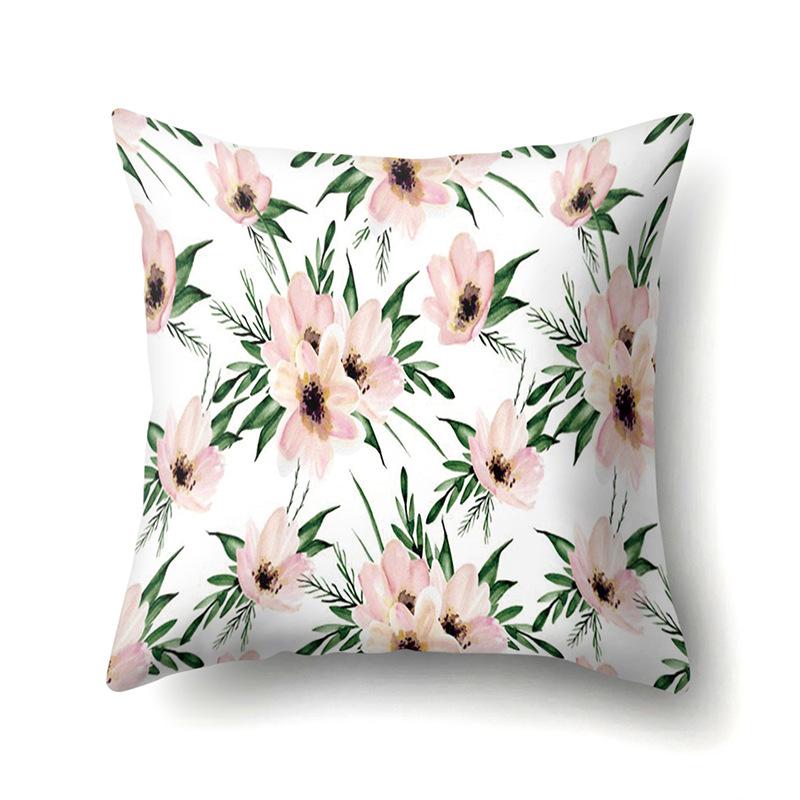 Polyester Kissenbezug Dekorative Blumen Haus Pflanze Druck Kissenbezug Lendenkissen Sofa Kissenbezug