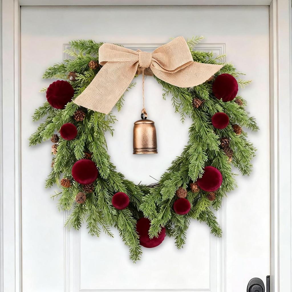 Christmas Ball Ornaments 36-Piece Elegant Christmas Decor Red Green Flocked Balls Ornaments For Tree Wreath Door Window Garland