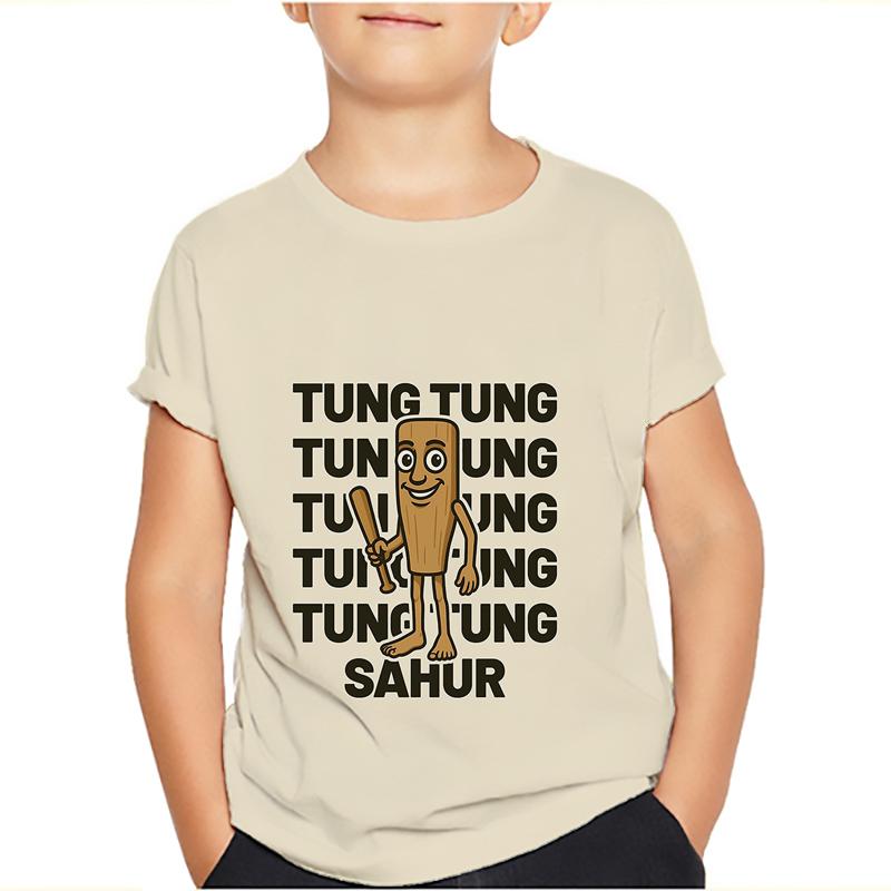 Tung Tung Tung Sahur Meme T-Shirts Bombardiro Crocodilo Kids Boys Girls Tee Tralalero Tralala Short Sleeve T Shirts Tops