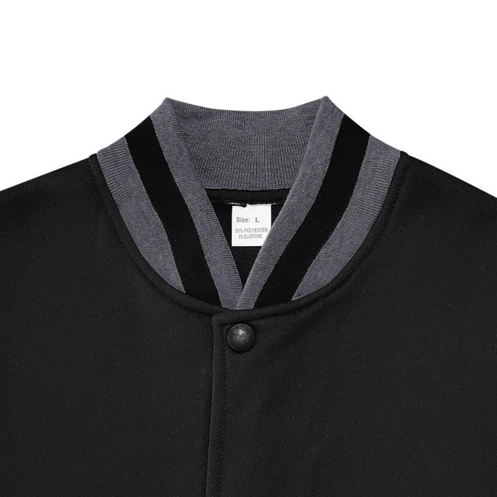 2025 European and American Men's Trendy Autumn and Winter Patchwork Buttoned Baseball Jacket Cardigan Coat