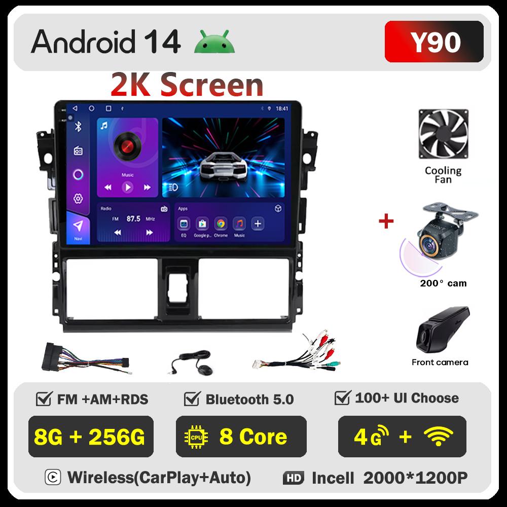 For Toyota Vios XP150 2013-2020 Car Radio Player Car Carplay Screen Autoradio Mirror Link Car Intelligent Systems Touch Screen