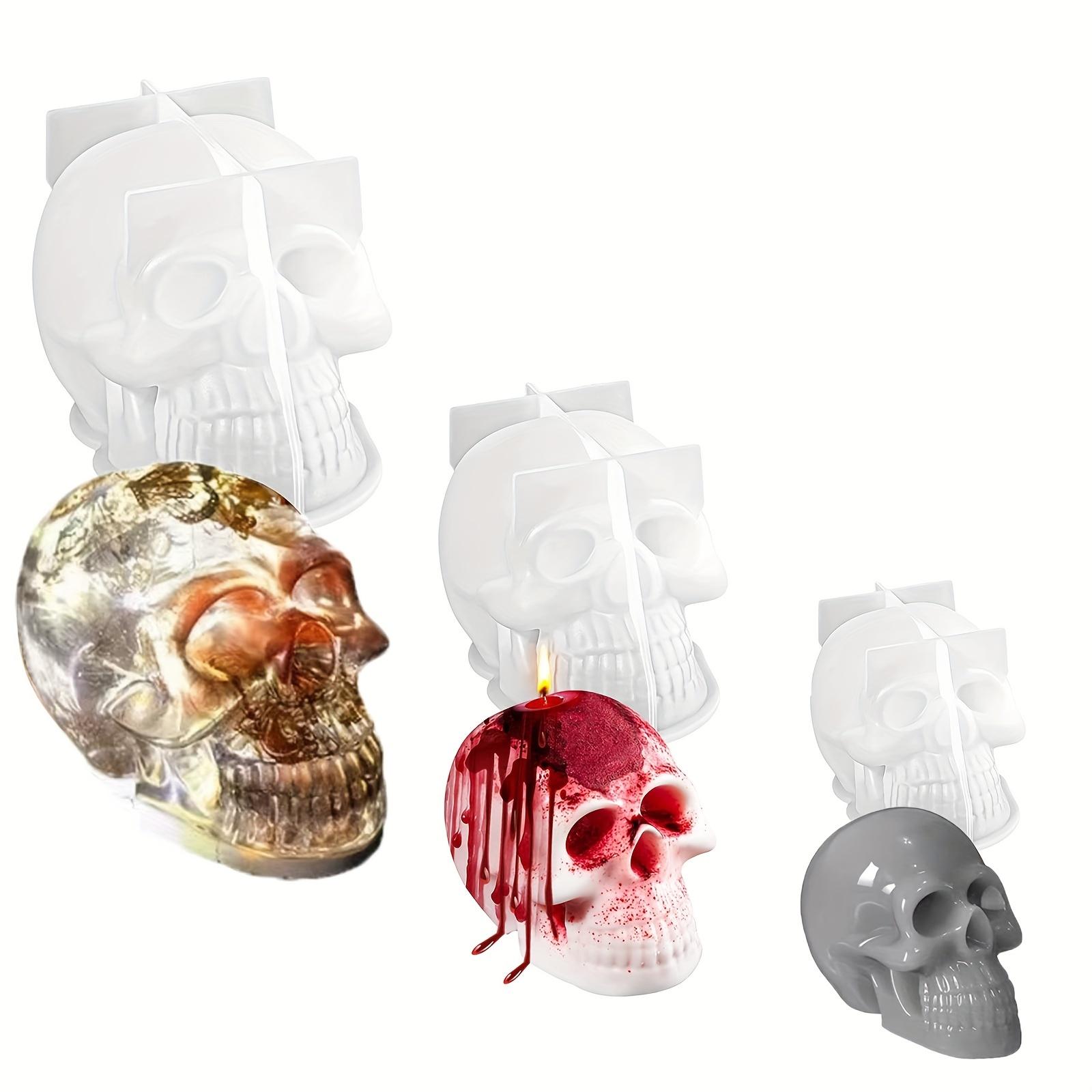 

3D Skull Candle Silicone Mold DIY Halloween Decorative Candle Handmade Soap Plaster Epoxy Resin Crafts Supplies for Home Gifts