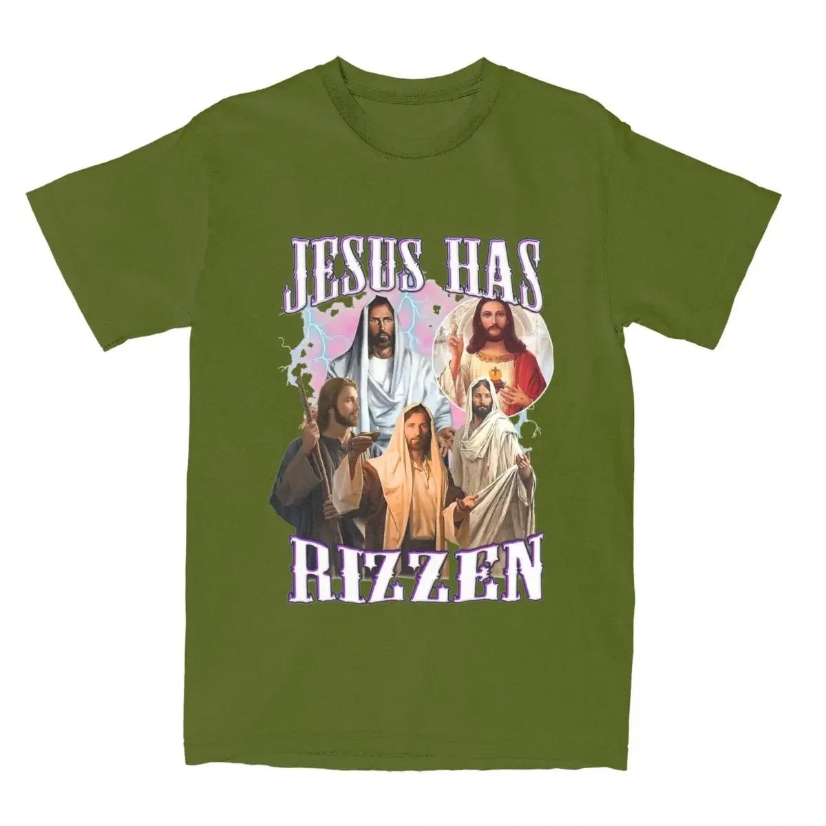

Jesus Has Rizzen Christian Unisex Women T Shirt Catholic Jesus Christ Outfits Vintage Tees T-Shirt Cotton Plus Size Clothing Unisex 4XL