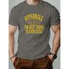 Summer Men's T Shirt English Doodle Elements Print 100% Cotton Leisure Breathable Round Neck T-shirt High Quality Men's Clothing