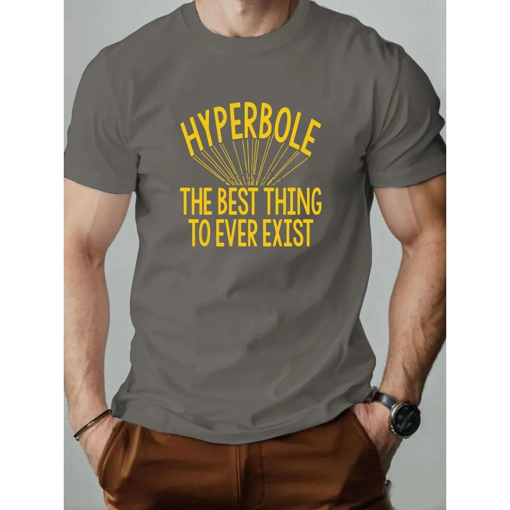Summer Men's T Shirt English Doodle Elements Print 100% Cotton Leisure Breathable Round Neck T-shirt High Quality Men's Clothing