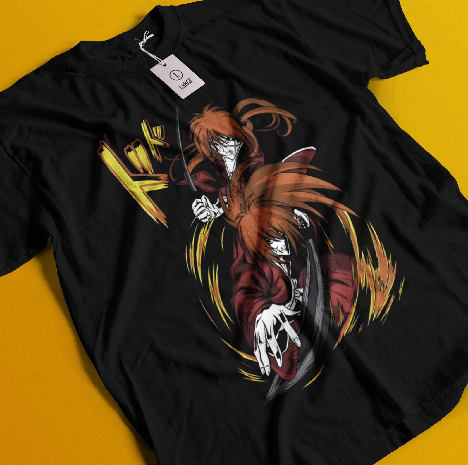 

Rurouni Kenshin Shirt Samurai Himura T-Shirt Mens Womens Tees Top Makoto Shishio Aoshi Saito Hajime 2XL