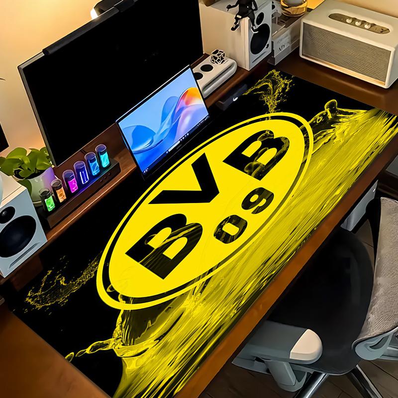 Poduszka z nadrukiem Borussia Dortmund Antypoślizgowa Mata pod mysz do laptopa/tabletu XXL Mata do gry na mini PC Z blokowaną krawędzią