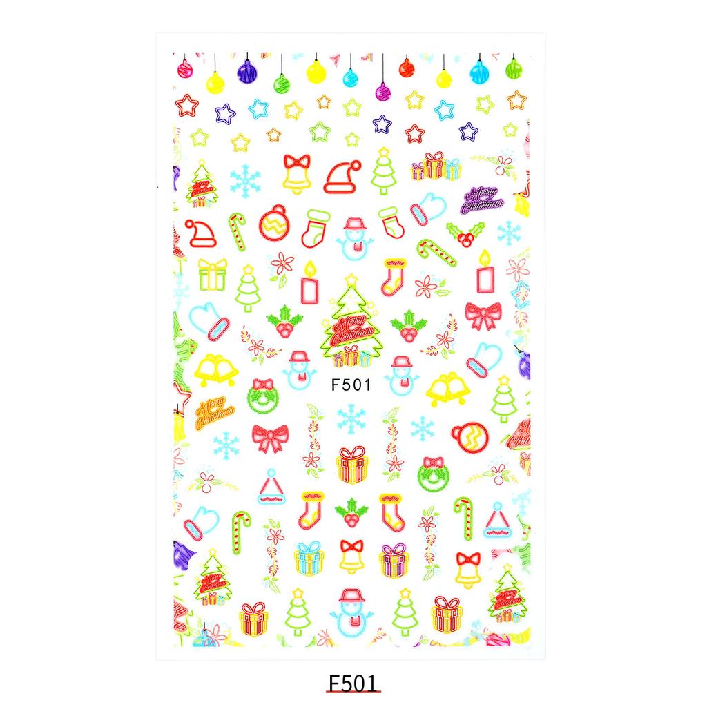 3D Adhesive Halloween Christmas Nail Stickers Decals Nail Art Decoration