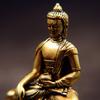 Vintage Brass Sitting Buddha Figurine Small Sakyamuni Statue for Collection Journey Worship Antique Home Desktop Decor