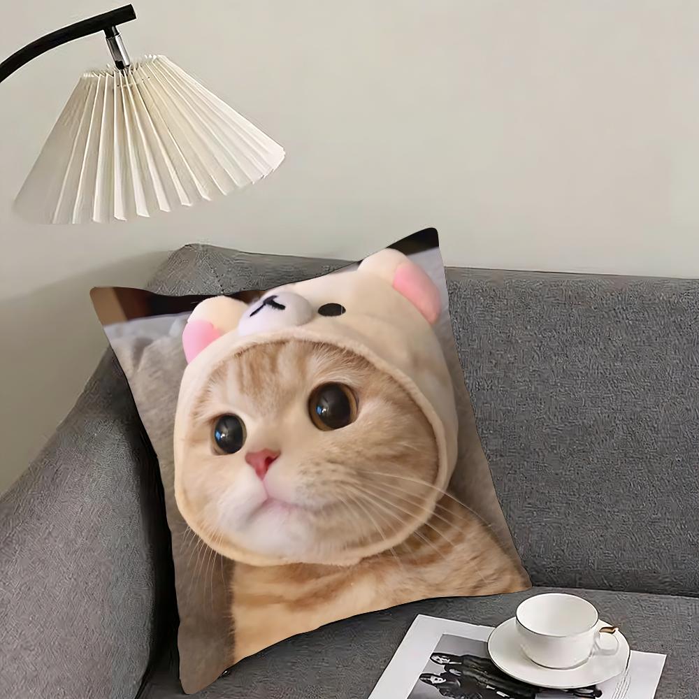 Cute Pet Animal Cushion Cover Reversible Plush Pillow Cover – For car, sofa, bedroom, perfect as a gift.