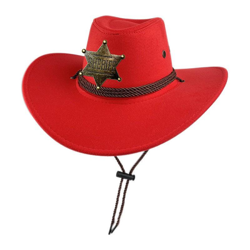 Western Cowboy Hat Spice Girl American Vintage Knight Hat Men's and Women's Outdoor Camping Photo Shade Sunscreen Hat Big Eaves