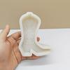 DIY 2D Cowboy Boot Shaped Candle Silicone Mold Carved Pattern Shoes Resin Gypsum Mold Christmas Decoration Gift