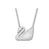 Künstlicher Kristall, Swarovski Element, Rhodinierte Halsketten Damen Weiß