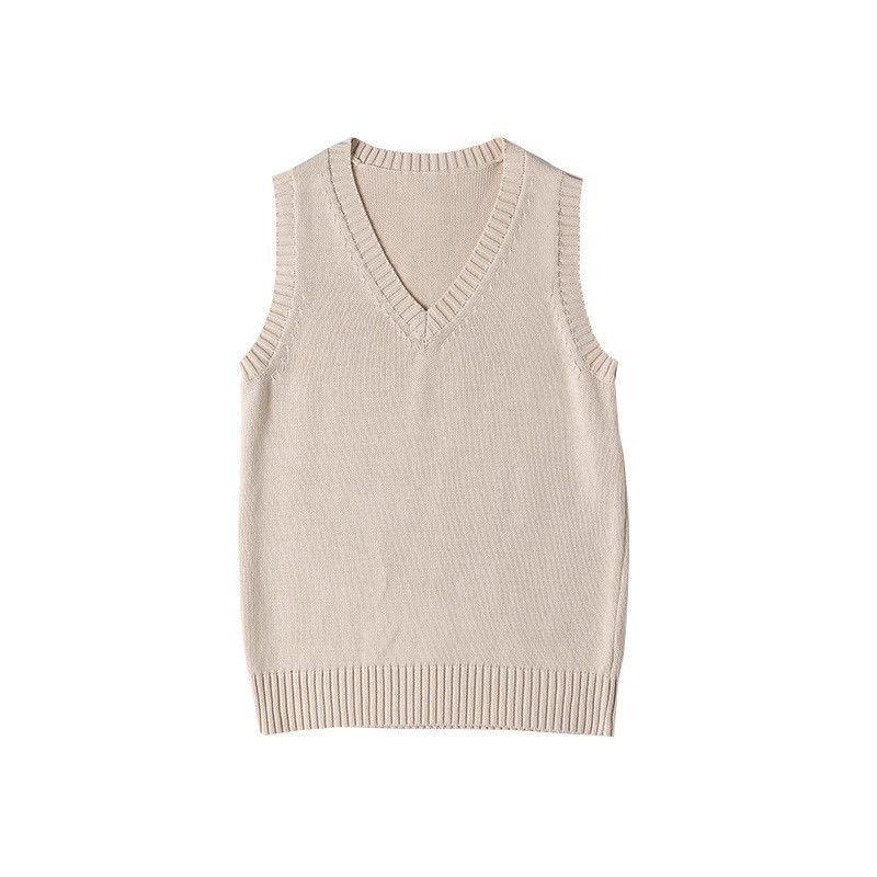 Women’s Grey Knit Vest - Japanese Academy Style School Uniform Top